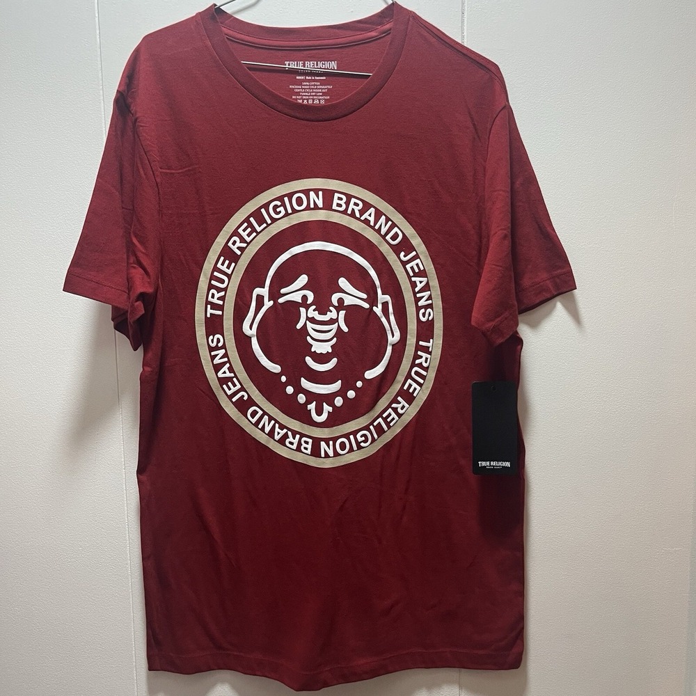 True Religion Men's Graphic T Shirt Men's Size Medium Short Sleeve Red NEW